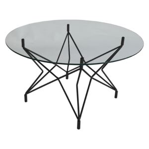 Skleněný kulatý konferenční stolek RGE Star s černou podnoží
