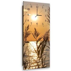 Nástěnné hodiny CARO Reeds At Sunset 30x90 cm