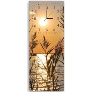 Nástěnné hodiny CARO Reeds At Sunset 30x90 cm