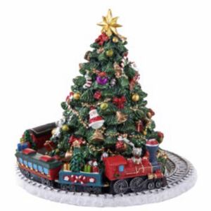Hrací a pohybující se vánoční strom s vlakem 16 cm VÁNOCE BRANDANI (barva - barevná)