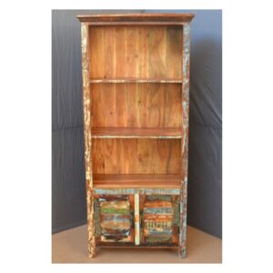 Knihovna Retro 90x180x35 recyklovaného mangového dřeva Old spice