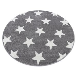 Koberce Łuszczów Kulatý koberec SKETCH - FA68 šedá, bílá - Hvězdy kruh 100 cm