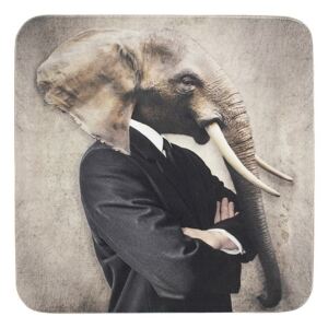 Podtácek s mužem v saku a sloní hlavou ( 6 ks ) - 10*10*0,4cm