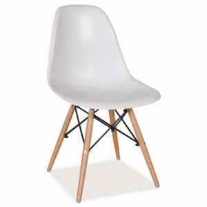 Moderní jídelní židle v ergonomickém tvaru v bílé barvě KN002