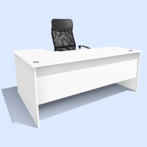 Kancelářský rohový stůl Alfa 89 barva lamina: bílá