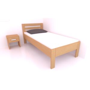 Postel Pavel Buk 80x200 - Dřevěná postel z bukového masivu je jednolůžko s rozměry: 90 x 200 cm nebo 80 x 200 cm