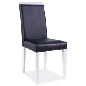 Jídelní čalouněná židle v bílé a černé barvě KN273