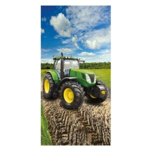 Osuška Zelený traktor 70x140 cm