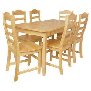 Via-nábytek Jídelní stůl se židlemi Komplet I Povrchová úrava: Moření odstín dub