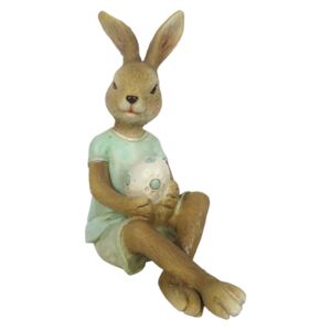 Dekorace sedící králík s vajíčkem - 10*6*12 cm