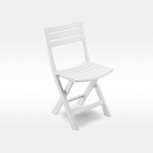 Zahradní skládací židle FOLDI 4 ks — bílá, plast