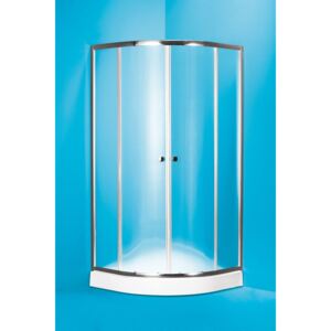 HOPA Čtvrtkruhový sprchový kout s vaničkou NAVARRA - Hliník chrom, Matné bezpečnostní sklo - 5 mm OLBNAV290CMBV+OLBNAV290V