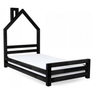 WALLY dětská postel černá 70x160 cm