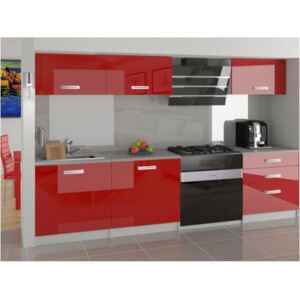 Moderní kuchyňská sestava Infinity Laurentino v červené barvě