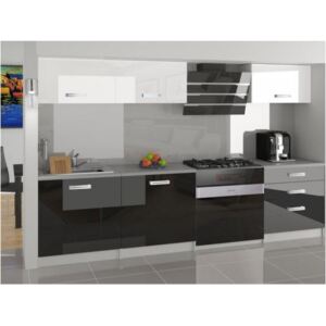 Moderní kuchyňská sestava Infinity Laurentino v bílo-černé barvě