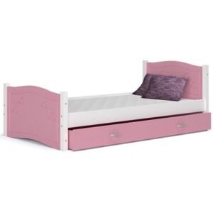 Dětská postel DAISY 160x80 cm bez zábrany RŮŽOVÁ