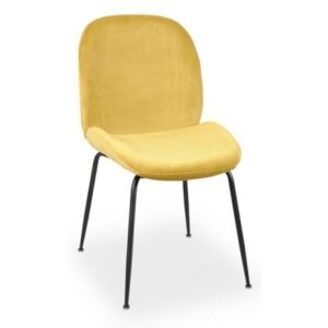 JOE sametová židle žlutá
