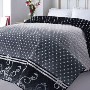 XPOSE® Přehoz na postel EMANUELA DUO - černý/šedý 220x240 cm