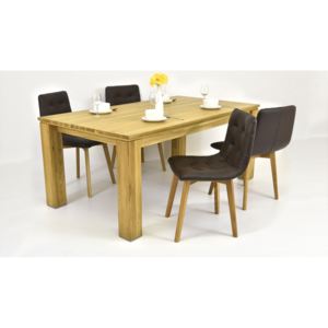 Kožené židle a dubový stůl