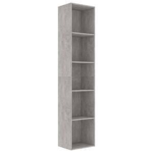 Knihovna Bieber - betonově šedá | 40x30x189 cm