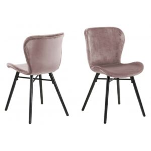 BATILDA VELVET BLACK židle růžová