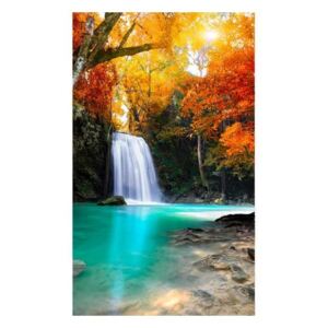 Vliesové fototapety na zeď Vodopád uprostřed lesa | MS-2-0083 | 150x250 cm