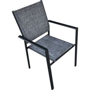 Tempo Kondela Zahradní stohovatelná židle, šedá / černá, TELMA
