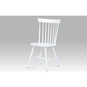 Jídelní židle bílá dřevěná AUC-608 WT-VYPRODEJ
