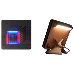 Přenosné svítidlo Cube 3D D-22VO Typ a rozměr: stolní lampa 17x17cm, Barva dekoračního světla: červená + modrá