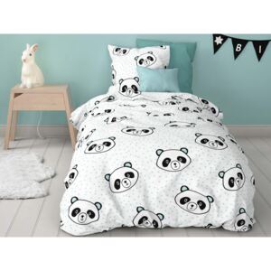 Mistral Home dětské povlečení 100% bavlna Panda 140x200/70x90cm