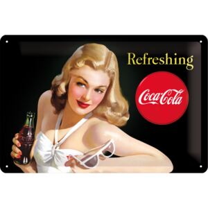 Postershop Plechová cedule - Refreshing Coca-Cola 20x30 cm