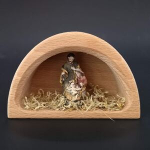 AMADEA Dřevěný betlém polokoule s figurkami, masivní dřevo, 10x6,5x4,5 cm