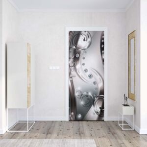 GLIX Fototapeta na dveře - 3D Luxury Silver And Diamonds Swirls | 91x211 cm
