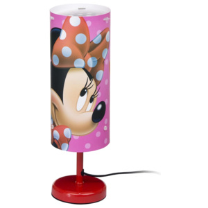 Stolní lampička / lampa Myška Minnie s rovným cilindrem výška 29cm růžová