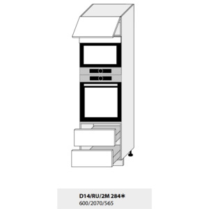 Dolní skříňka kuchyně Quantum D14RU 2M 284 vestavba/bílá Barva dvířek: bílá mat