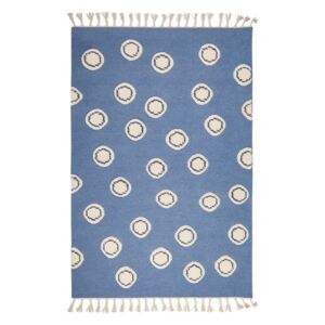 Livone Dětský koberec Malé kroužky barva: modrá-přírodní, rozměr: 120 x 180 cm