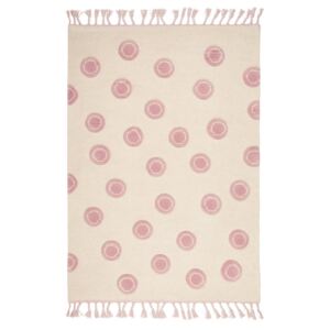 Livone Dětský koberec Malé kroužky barva: přírodní-růžová, rozměr: 120 x 180 cm