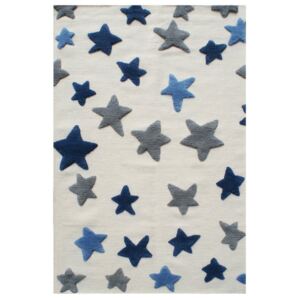 Livone Dětský koberec Hvězdná louka barva: přírodní-modrá, rozměr: 100 x 160 cm