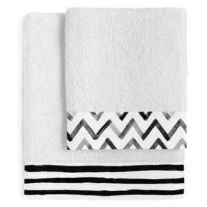 Sada 2 bavlněných ručníků Blanc Stripes