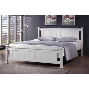 Manželská postel s roštem 180x200 cm borovicové dřevo bílá TK3145