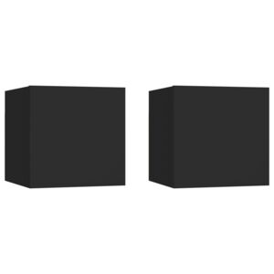 Noční stolky 2 ks černé 30,5 x 30 x 30 cm dřevotříska