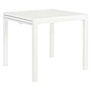 Bílý kovový zahradní rozkládací jídelní stůl Bizzotto Pelagius 83-166 x 80 cm