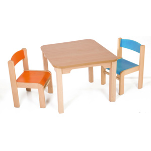 Hajdalánek Dětský stolek MATY + židličky LUCA (modrá, oranžová) MATYLUCAMOOR