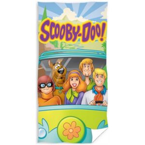 Carbotex • Dětská bavlněná plážová osuška Scooby Doo - motiv "na cestách" - 100% bavlna - 70 x 140 cm