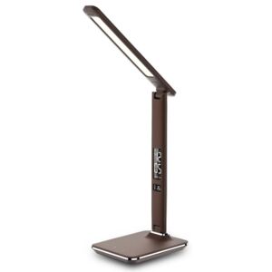 Immax Lampička stolní LED Kingfisher Brown + USB 1A