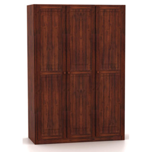 Třídveřová šatní skříň v klasickém moderním stylu vyrobená z masivního dřeva MV054