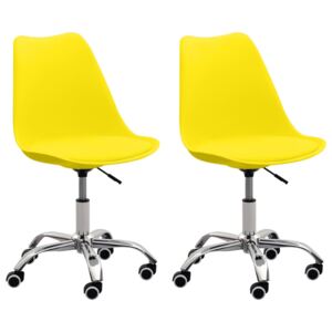 Kancelářské židle 2 ks žluté umělá kůže