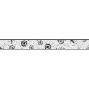 Samolepící bordura D58-041-2, rozměr 5 m x 5,8 cm, pampelišky šedo-černé, IMPOL TRADE