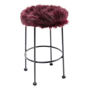 KARE DESIGN Sada 2 ks − Stolička Ontario Fur tmavě červená, 30 cm, Vemzu