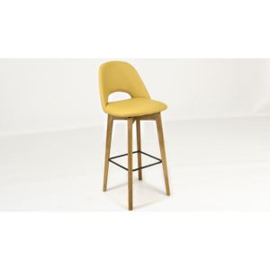 Kožená barová židle - otočný sedák, Lemon Lotos